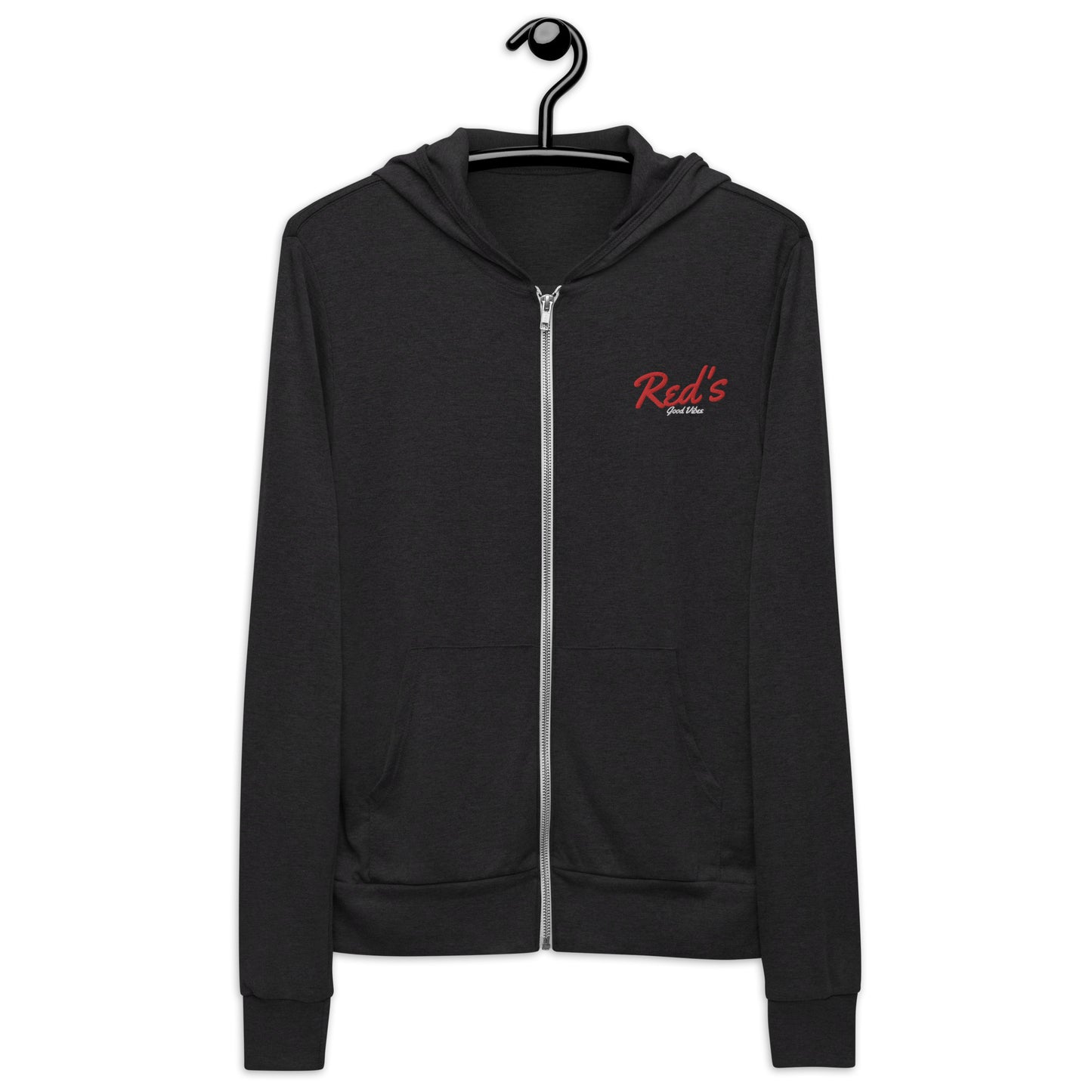 Unisex embroidered zip hoodie